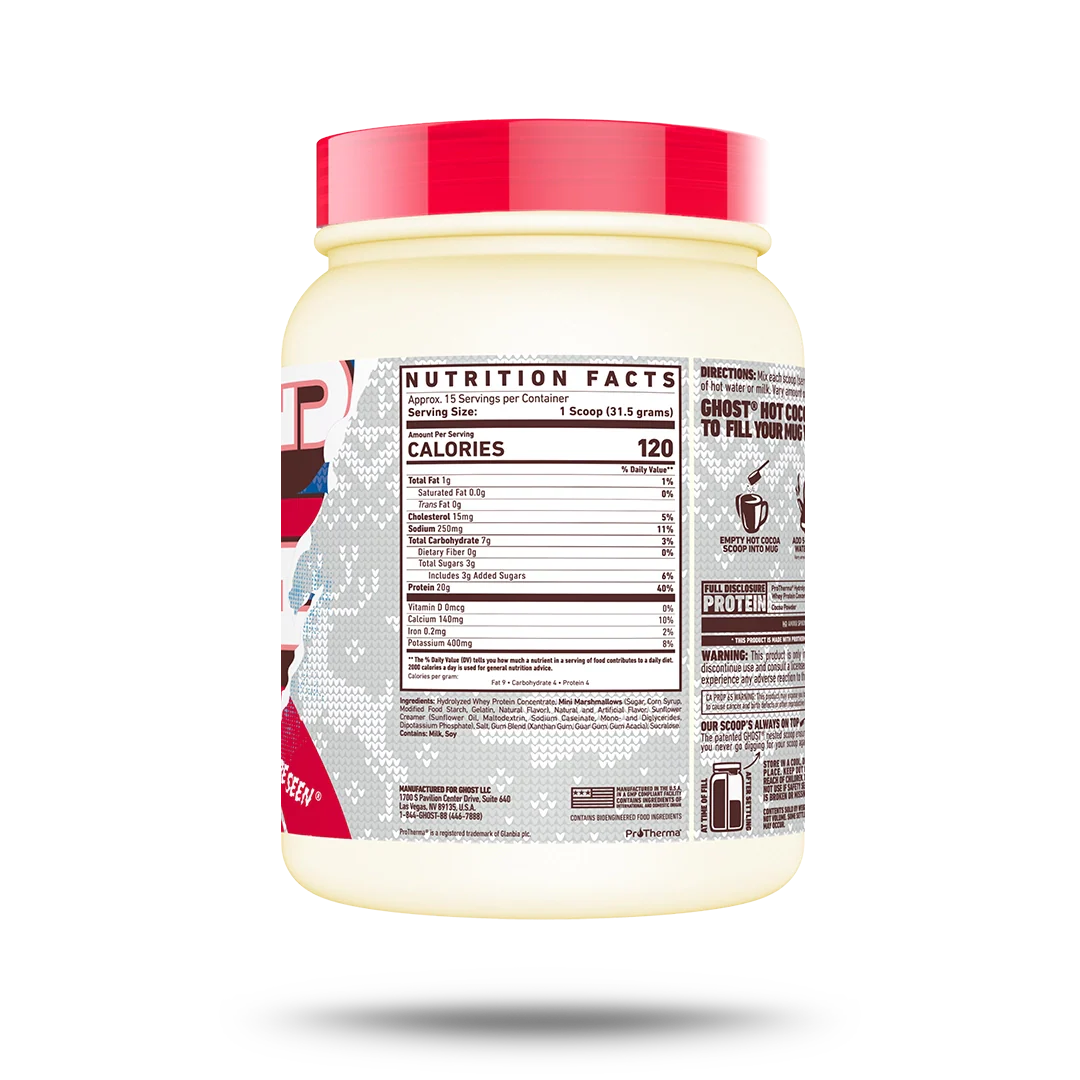 GHOST® HIGH PROTEIN HOT COCOA | WHITE CHOCOLATE PEPPERMINT BARK 2 GHOST® HIGH PROTEIN HOT COCOA | WHITE CHOCOLATE PEPPERMINT BARK