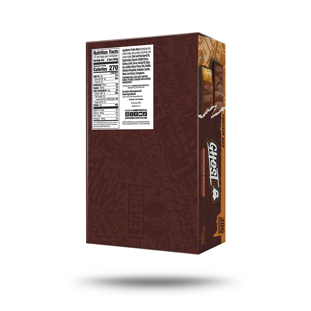 GHOST® PROTEIN BARS | CHOCOLATE CARAMEL 12 PACK 2 GHOST® PROTEIN BARS | CHOCOLATE CARAMEL 12 PACK