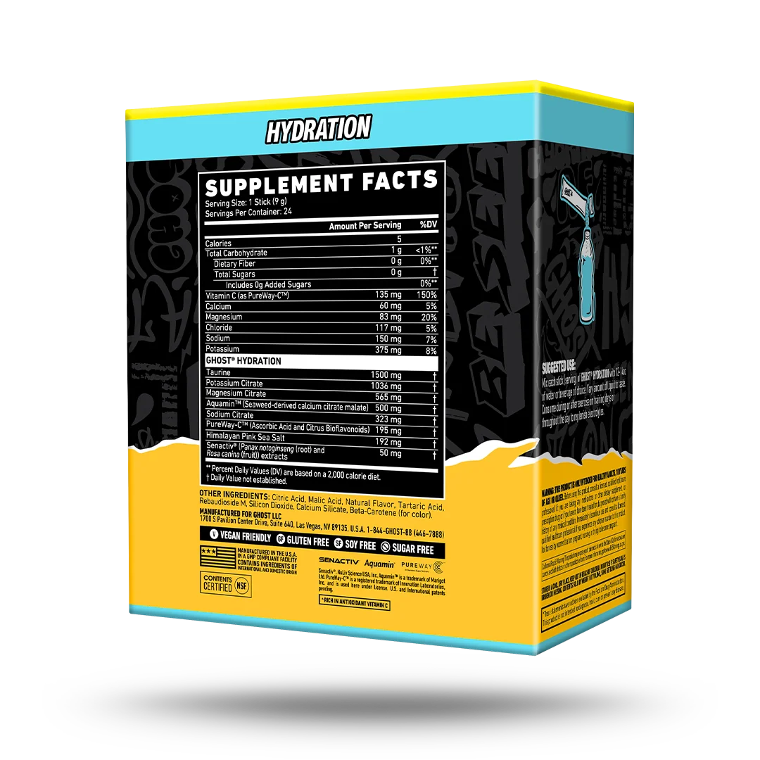 GHOST® HYDRATION STICKS 24-PACK | LEMON CRUSH 2 GHOST® HYDRATION STICKS 24-PACK | LEMON CRUSH